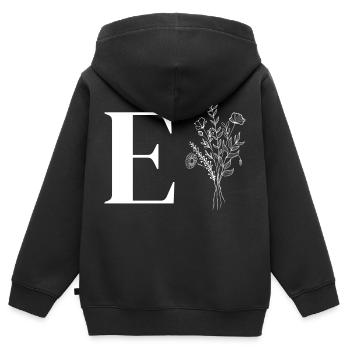 Minimalistische Blumen - Kinder Premium Organic Zip Hoodie - Schwarz - Hinten - AI Model Kid Male (0cm)