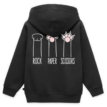 Rock Paper Scissors - Kinder Premium Organic Zip Hoodie - Schwarz - Hinten - AI Model Kid Male (0cm)
