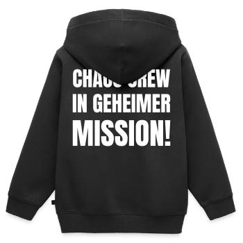 Chaos Crew in geheimer Mission! - Kinder Premium Organic Zip Hoodie - Schwarz - Hinten - AI Model Kid Male (0cm)