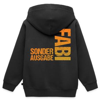 Fabien - Sweat Premium à capuche zippé enfant bio - noir - Dos - AI Model Kid Male (0cm)