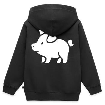 Schweinchen Sau Eber - Kinder Premium Organic Zip Hoodie - Schwarz - Hinten - AI Model Kid Male (0cm)