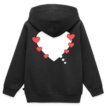 Thought bubble with heart - Kids Premium Organic Zip-up Hoodie - black - Back - AI Model Kid Male (0cm)