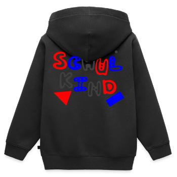 Schulkind - Kinder Premium Organic Zip Hoodie - Schwarz - Hinten - AI Model Kid Male (0cm)