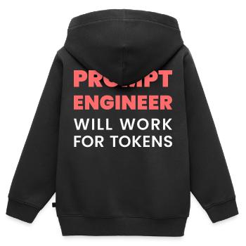 Prompt Engineer funktioniert für Token Funny Men K - Kinder Premium Organic Zip Hoodie - Schwarz - Hinten - AI Model Kid Male (0cm)