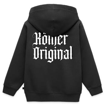Kölner Original (Kölsche Original) – FC Shirt Köln - Kinder Premium Organic Zip Hoodie - Schwarz - Hinten - AI Model Kid Male (0cm)