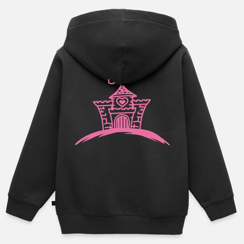 castle - Sweat Premium à capuche zippé enfant bio - noir