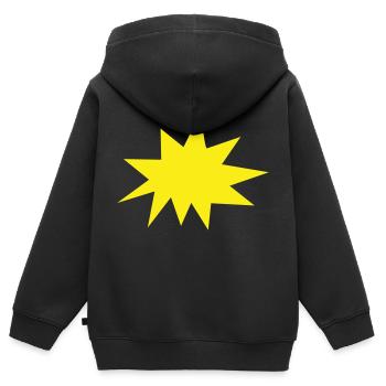 Background: Yellow, Explosion, Star - Kids Premium Organic Zip-up Hoodie - black - Back - AI Model Kid Male (0cm)