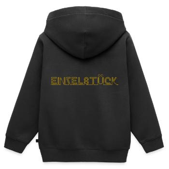 einzelstück,leuchtschrift,gold,goldene schrift - Kinder Premium Organic Zip Hoodie - Schwarz - Hinten - AI Model Kid Male (0cm)