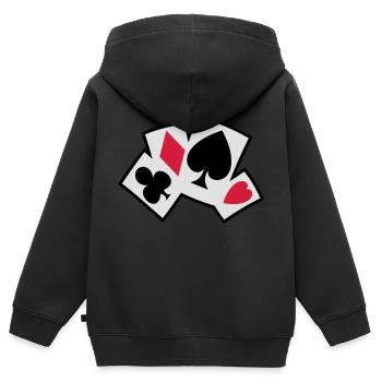 poker cards - Kids Premium Organic Zip-up Hoodie - black - Back - AI Model Kid Male (0cm)