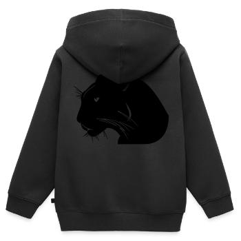 panther - Kinder Premium Organic Zip Hoodie - Schwarz - Hinten - AI Model Kid Male (0cm)