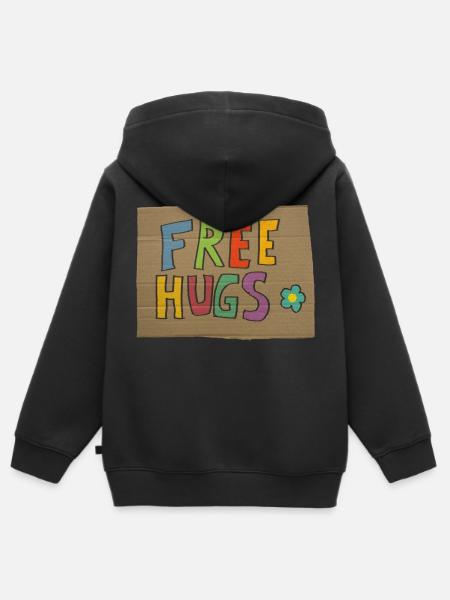 free hugs - Kids Premium Organic Zip-up Hoodie - black