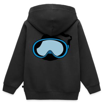 masque de plongée - Sweat Premium à capuche zippé enfant bio - noir - Dos - AI Model Kid Male (0cm)