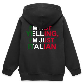 I'm not yelling, I'm just Italian - Kids Premium Organic Zip-up Hoodie - black - Back - AI Model Kid Male (0cm)