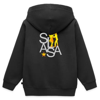 Salsa - Sweat Premium à capuche zippé enfant bio - noir - Dos - AI Model Kid Male (0cm)
