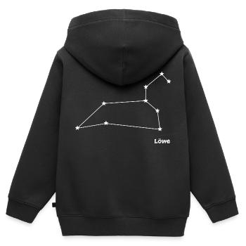 Sternzeichen Löwe - Kinder Premium Organic Zip Hoodie - Schwarz - Hinten - AI Model Kid Male (0cm)