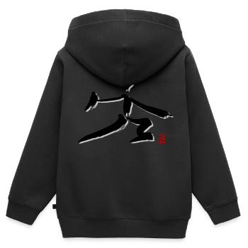 Dan Bian - Kinder Premium Organic Zip Hoodie - Schwarz - Hinten - AI Model Kid Male (0cm)