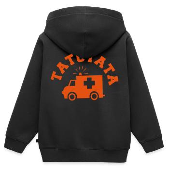 Krankenwagen Tatütata - Kinder Premium Organic Zip Hoodie - Schwarz - Hinten - AI Model Kid Male (0cm)