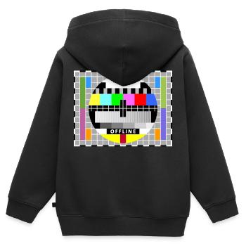 Testbild Display screen test card offline Big Bang - Kinder Premium Organic Zip Hoodie - Schwarz - Hinten - AI Model Kid Male (0cm)