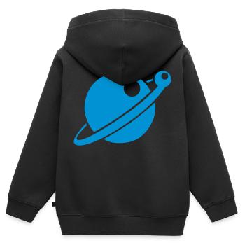 Small Planet - Kids Premium Organic Zip-up Hoodie - black - Back - AI Model Kid Male (0cm)