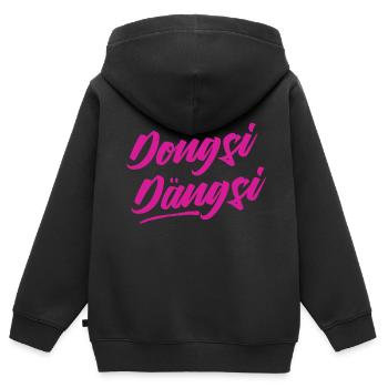 Dongsi Dängsi - Kinder Premium Organic Zip Hoodie - Schwarz - Hinten - AI Model Kid Male (0cm)