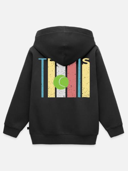Tennis - Kinder Premium Organic Zip Hoodie - Schwarz