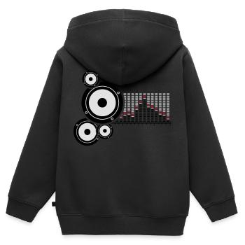 lautsprecher - Kinder Premium Organic Zip Hoodie - Schwarz - Hinten - AI Model Kid Male (0cm)