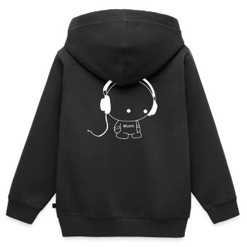Music Men - Kids Premium Organic Zip-up Hoodie - black - Back - AI Model Kid Male (0cm)