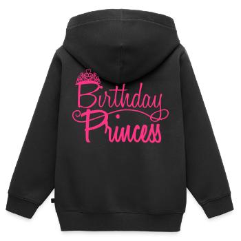 princess prinzessin krone koenigin girl maedchen p - Kinder Premium Organic Zip Hoodie - Schwarz - Hinten - AI Model Kid Male (0cm)