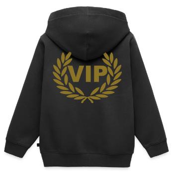 vip couronne de laurier - Sweat Premium à capuche zippé enfant bio - noir - Dos - AI Model Kid Male (0cm)