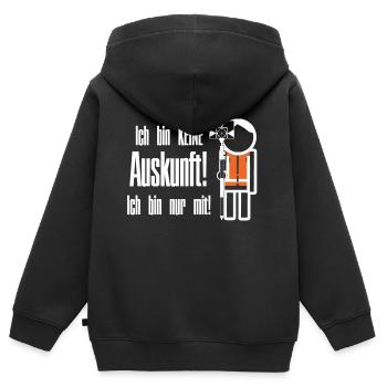 Informations arpenteur - Sweat Premium à capuche zippé enfant bio - noir - Dos - AI Model Kid Male (0cm)