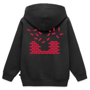 Wall Explosion - Kinder Premium Organic Zip Hoodie - Schwarz - Hinten - AI Model Kid Male (0cm)