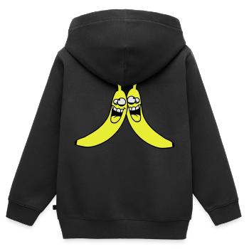 Fou bananes - Sweat Premium à capuche zippé enfant bio - noir - Dos - AI Model Kid Male (0cm)