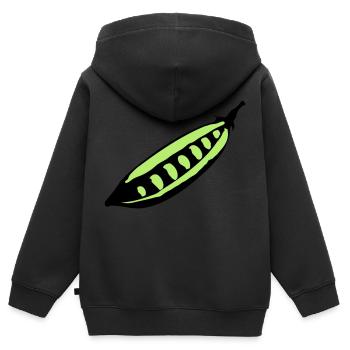 Pois - Sweat Premium à capuche zippé enfant bio - noir - Dos - AI Model Kid Male (0cm)