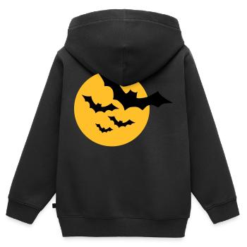 Bats - Kids Premium Organic Zip-up Hoodie - black - Back - AI Model Kid Male (0cm)