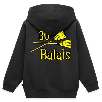 30 Besen Geburtstag - Kinder Premium Organic Zip Hoodie - Schwarz - Hinten - AI Model Kid Male (0cm)