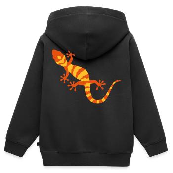 Gecko - Sweat Premium à capuche zippé enfant bio - noir - Dos - AI Model Kid Male (0cm)