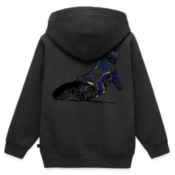 Supermoto - Kinder Premium Organic Zip Hoodie - Schwarz - Hinten - AI Model Kid Male (0cm)