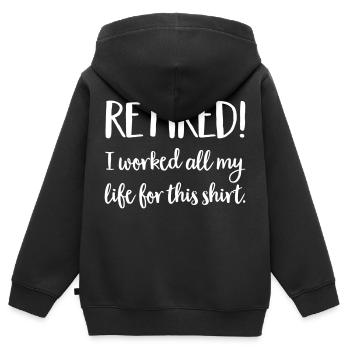 Rente - Kinder Premium Organic Zip Hoodie - Schwarz - Hinten - AI Model Kid Male (0cm)