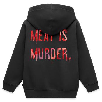 Fleisch ist Mord - Kinder Premium Organic Zip Hoodie - Schwarz - Hinten - AI Model Kid Male (0cm)