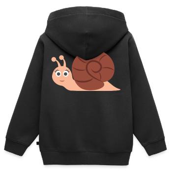Schnecke - Kinder Premium Organic Zip Hoodie - Schwarz - Hinten - AI Model Kid Male (0cm)