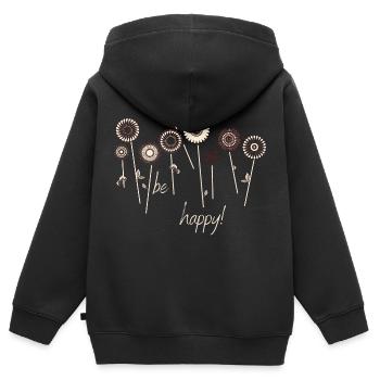be happy - Sweat Premium à capuche zippé enfant bio - noir - Dos - AI Model Kid Male (0cm)