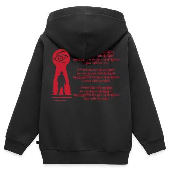 la chanson de Roland - Sweat Premium à capuche zippé enfant bio - noir - Dos - AI Model Kid Male (0cm)