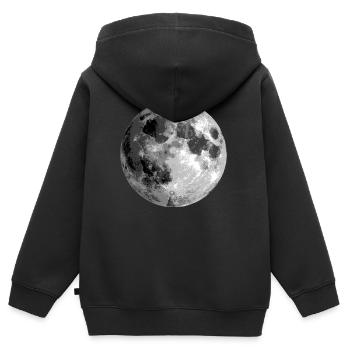 Lune - Sweat Premium à capuche zippé enfant bio - noir - Dos - AI Model Kid Male (0cm)