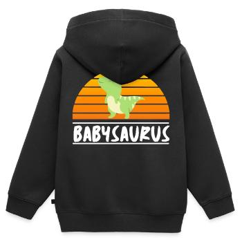 Babysaurus Child Baby Daughter Son Family - Kids Premium Organic Zip-up Hoodie - black - Back - AI Model Kid Male (0cm)