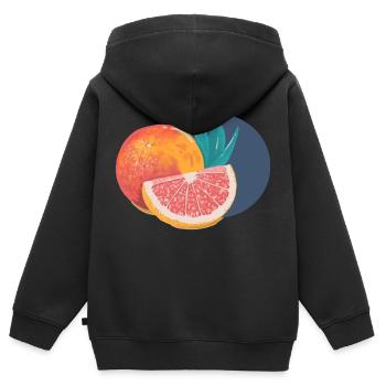 Grapefruit - Kinder Premium Organic Zip Hoodie - Schwarz - Hinten - AI Model Kid Male (0cm)