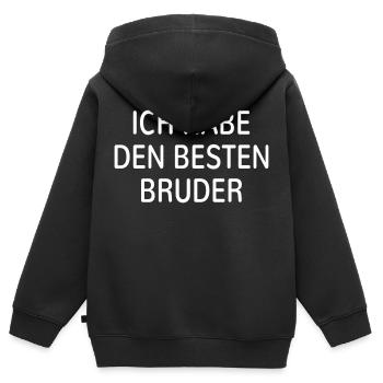 Ich habe den besten Bruder beste Geschwister - Kinder Premium Organic Zip Hoodie - Schwarz - Hinten - AI Model Kid Male (0cm)