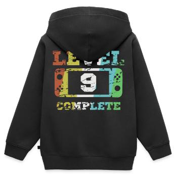 9th Birthday Level 9 Gift - Kids Premium Organic Zip-up Hoodie - black - Back - AI Model Kid Male (0cm)
