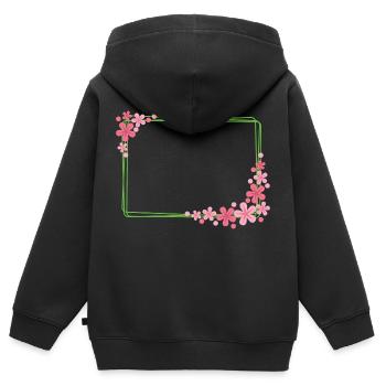 Rahmen mit Blumen - Kinder Premium Organic Zip Hoodie - Schwarz - Hinten - AI Model Kid Male (0cm)