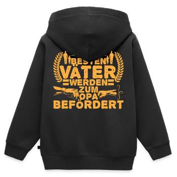 Vater Dad die besten Väter werden Opa - Kinder Premium Organic Zip Hoodie - Schwarz - Hinten - AI Model Kid Male (0cm)
