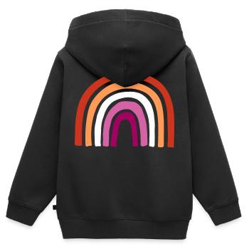 Lesbisch Regenbogen LGBT - Kinder Premium Organic Zip Hoodie - Schwarz - Hinten - AI Model Kid Male (0cm)